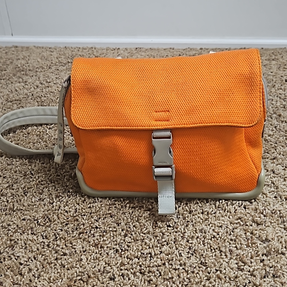 Prada sport cross body messenger bag orange